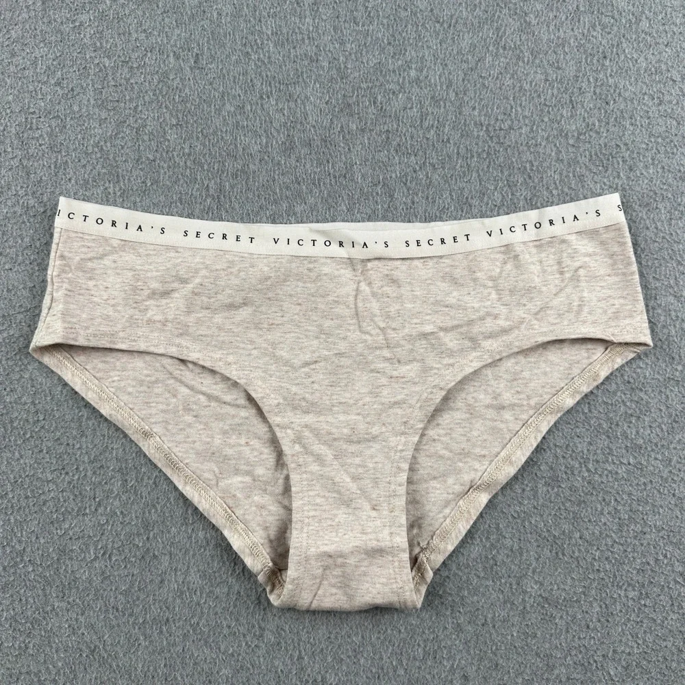 Victoria's Secret Panty Womens S Hiphugger Beige Logo Waistband Underwear